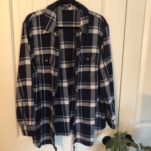 CHAPS Plus Size Shacket - Plaid Zippered